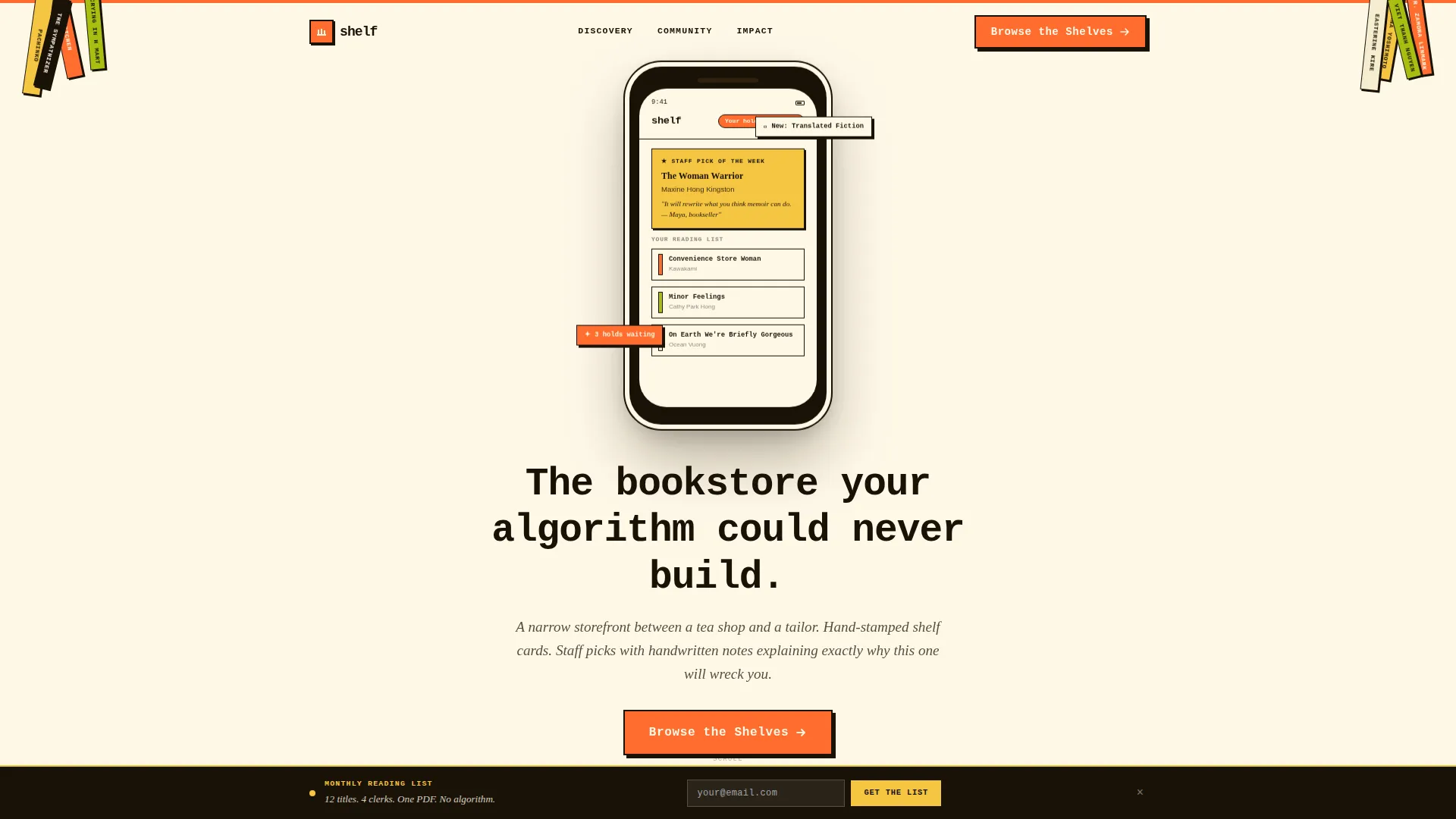 Expertly Curated Bookstore Landing Page Template