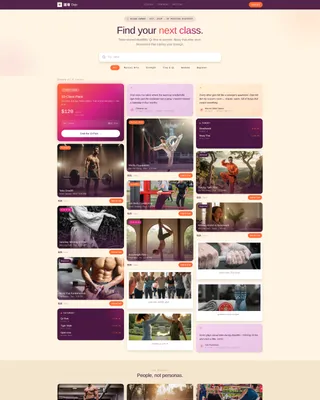 Vibrant Fitness Landing Page for Asian-Owned Studios