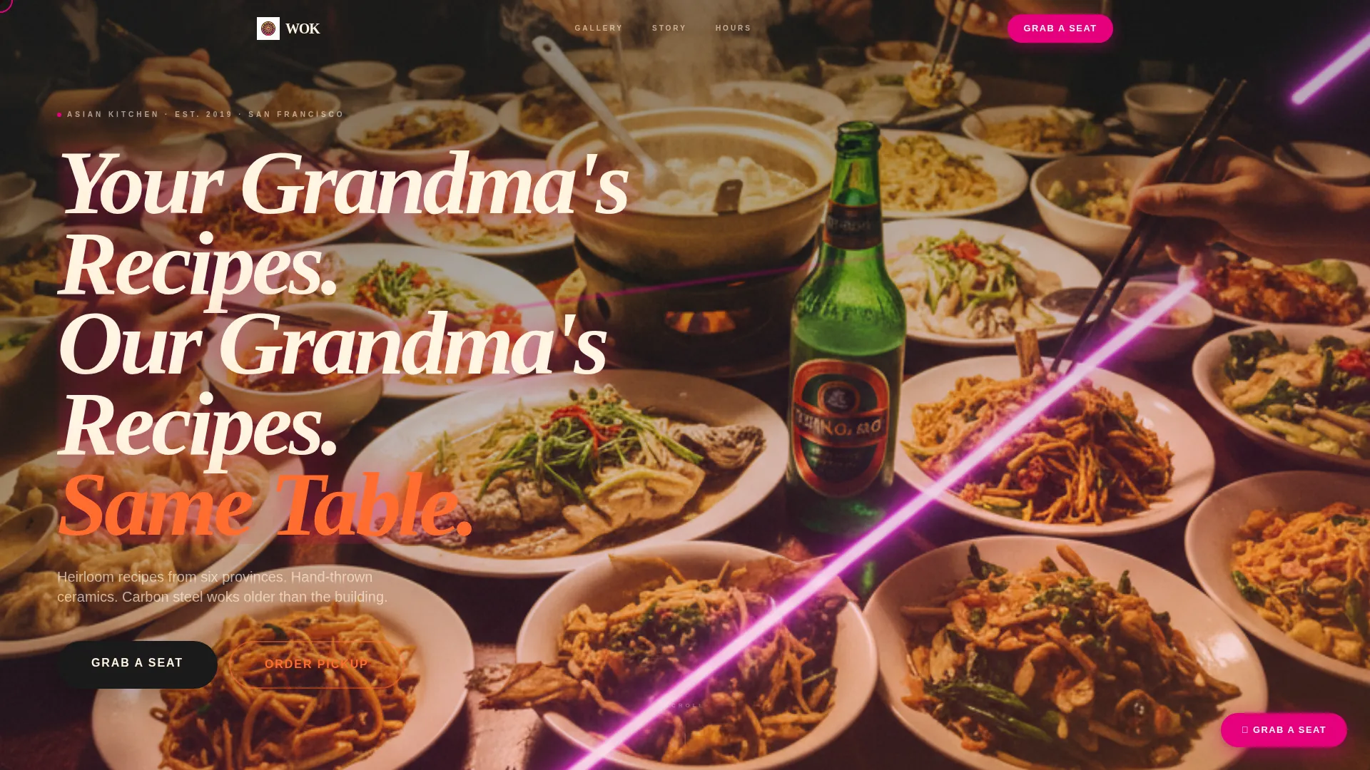 Vibrant Asian Restaurant Landing Page Template