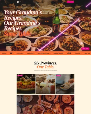 Vibrant Asian Restaurant Landing Page Template