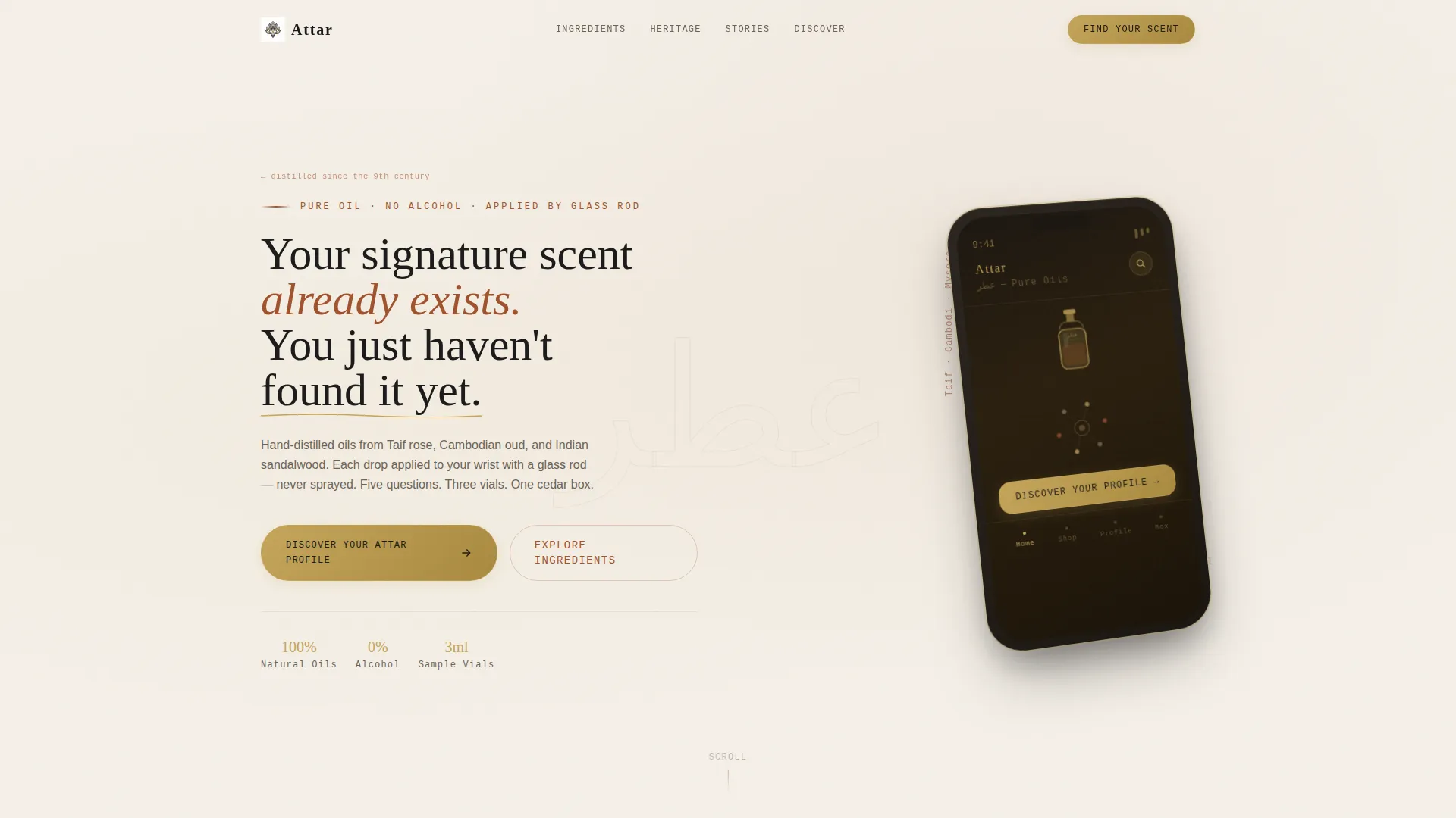 Arabian Perfume Shop Landing Page Template