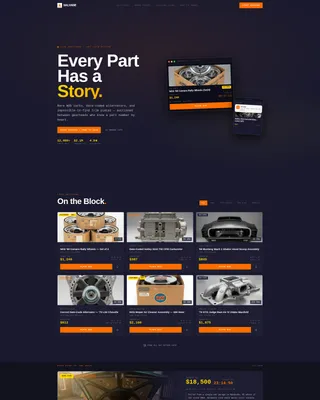 Auto Parts Auction Landing Page Template