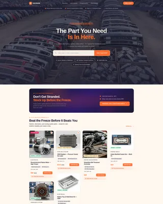 Used Auto Parts Masonry Landing Page Template