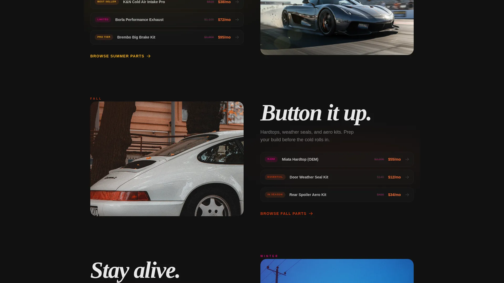 Bold Auto Parts Rental Landing Page Template