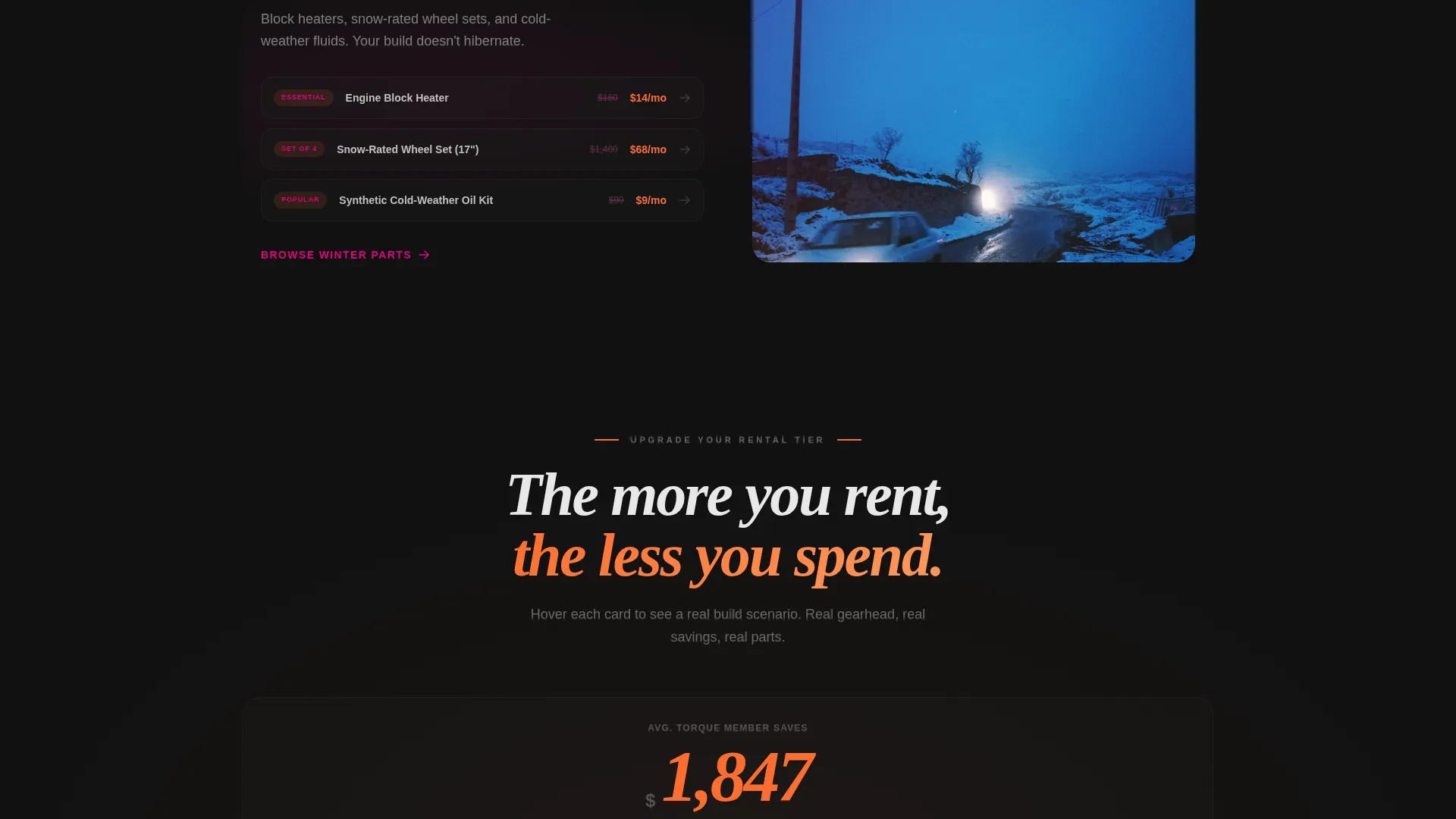 Bold Auto Parts Rental Landing Page Template