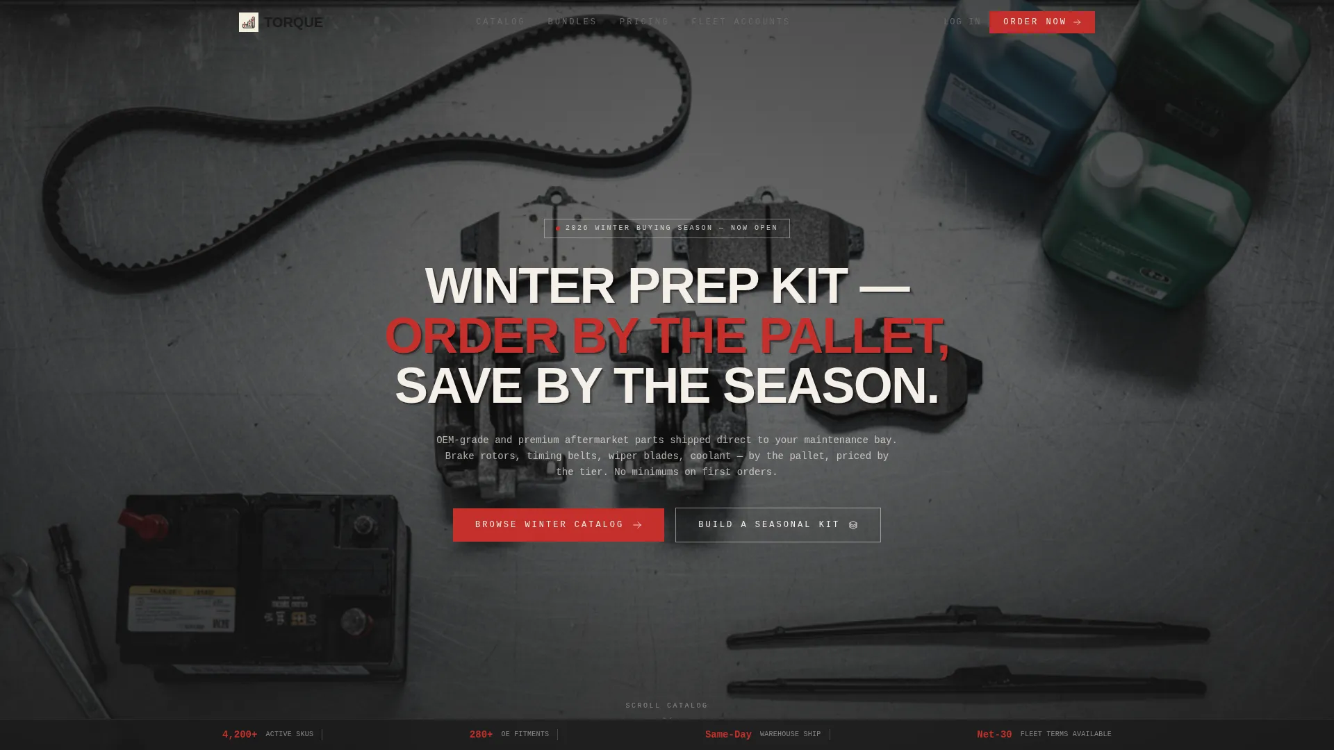 Auto Parts Wholesale B2B Landing Page Template