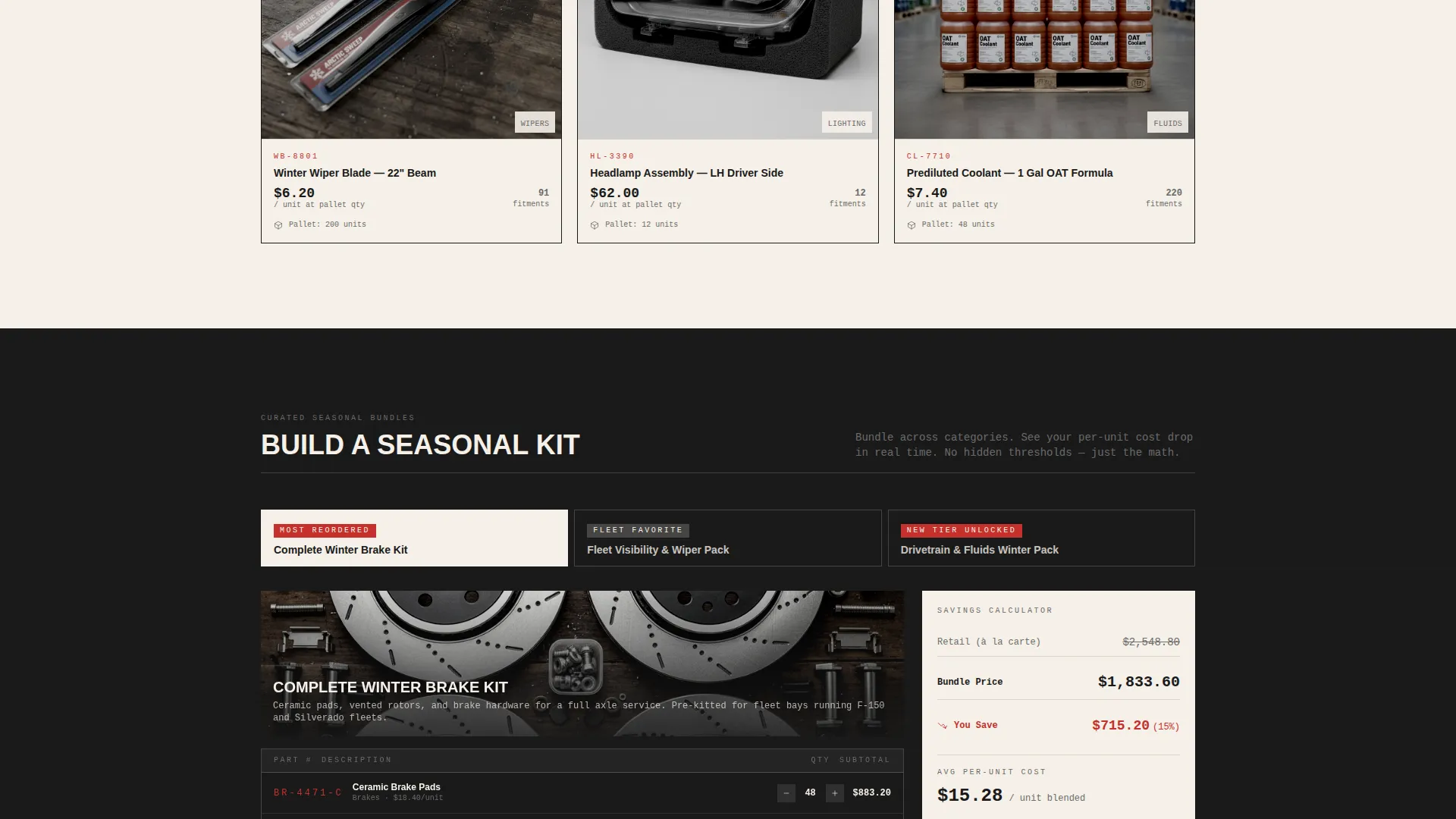 Auto Parts Wholesale B2B Landing Page Template