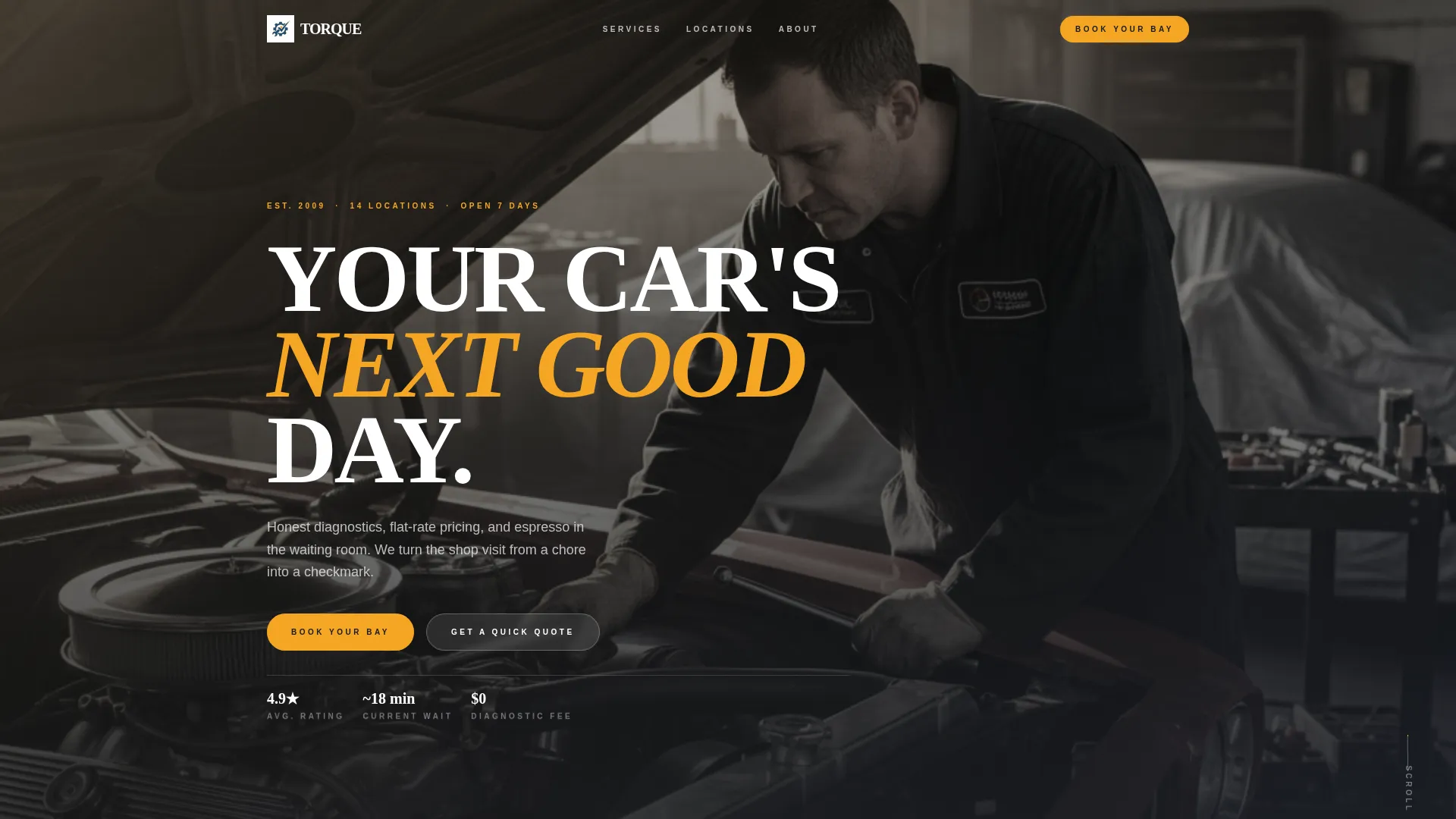 Auto Repair Franchise Landing Page Template