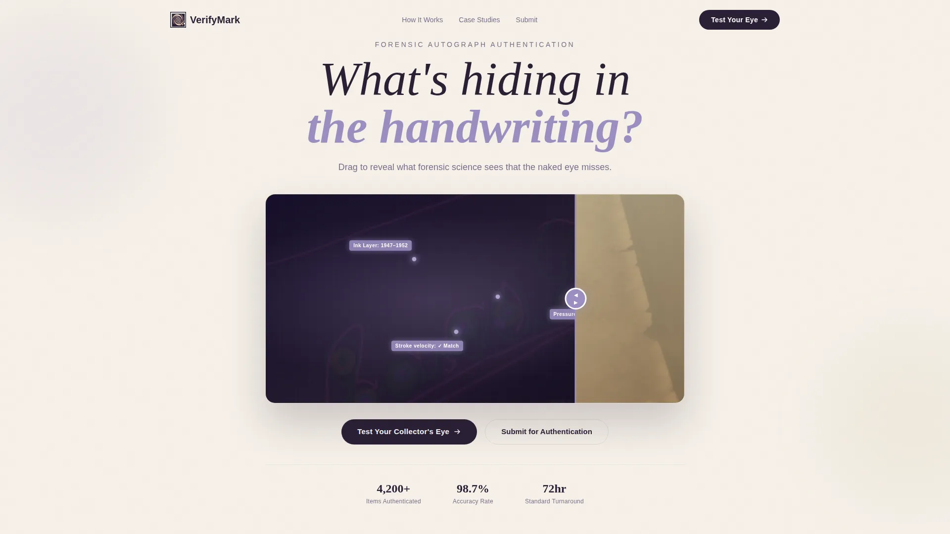 Autograph Authentication Landing Page Template