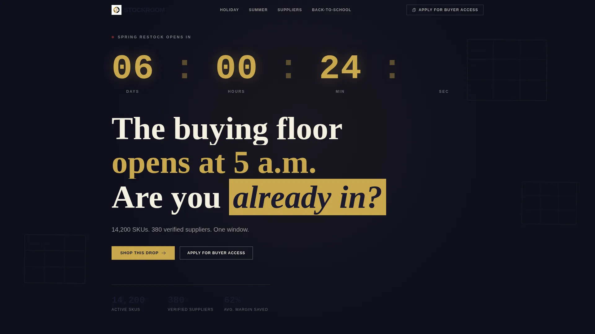 B2B Wholesale Marketplace Landing Page Template