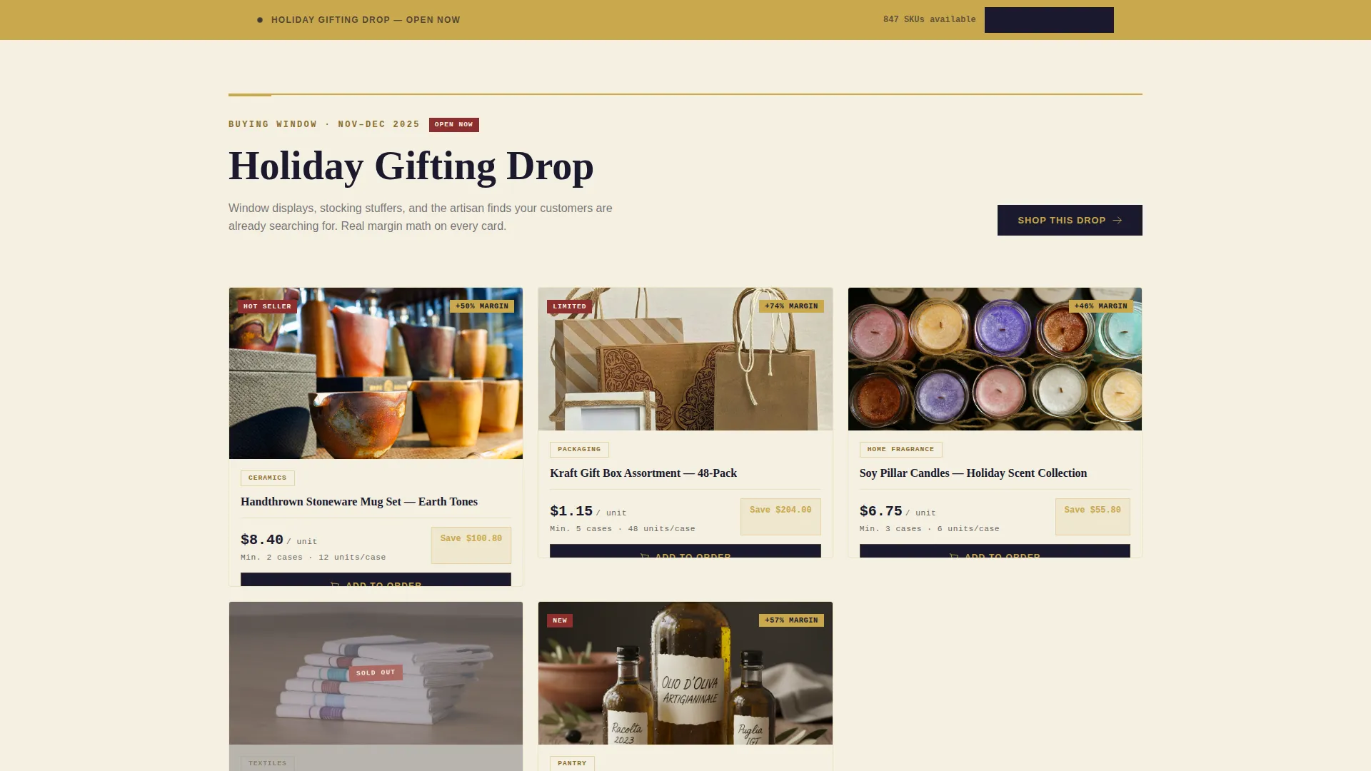 B2B Wholesale Marketplace Landing Page Template