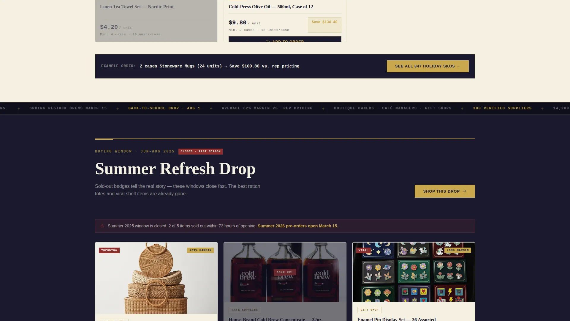 B2B Wholesale Marketplace Landing Page Template