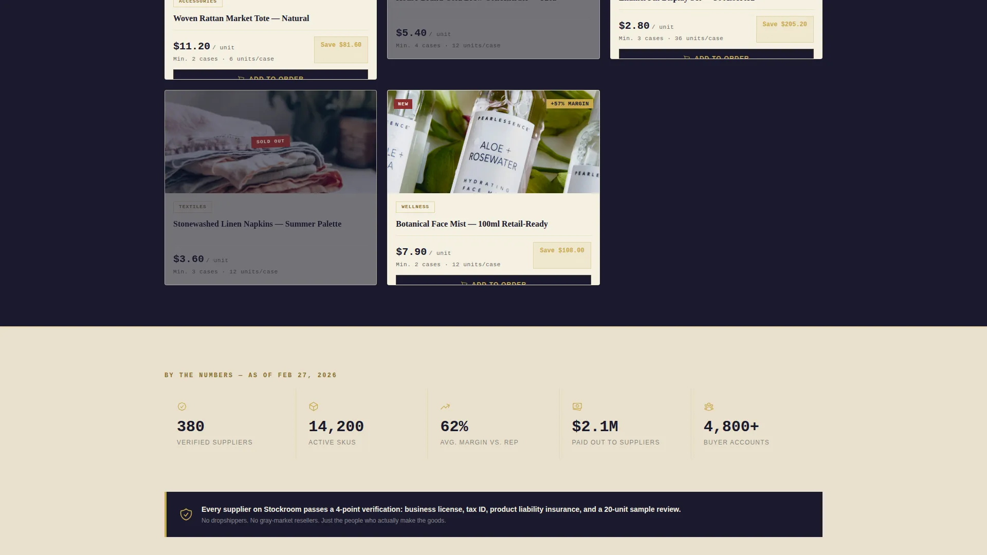 B2B Wholesale Marketplace Landing Page Template