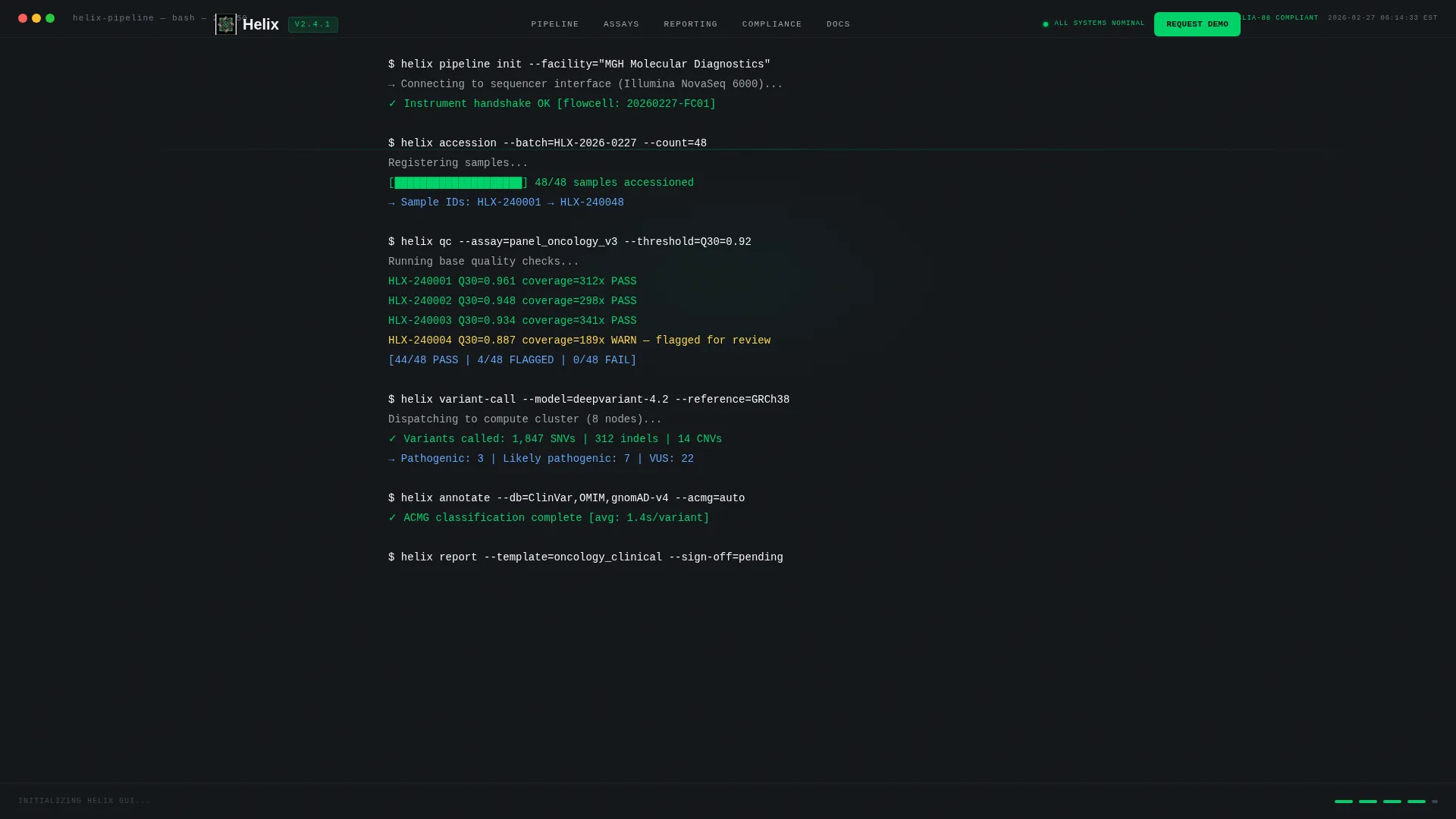 Genetic Testing Management Software Landing Page