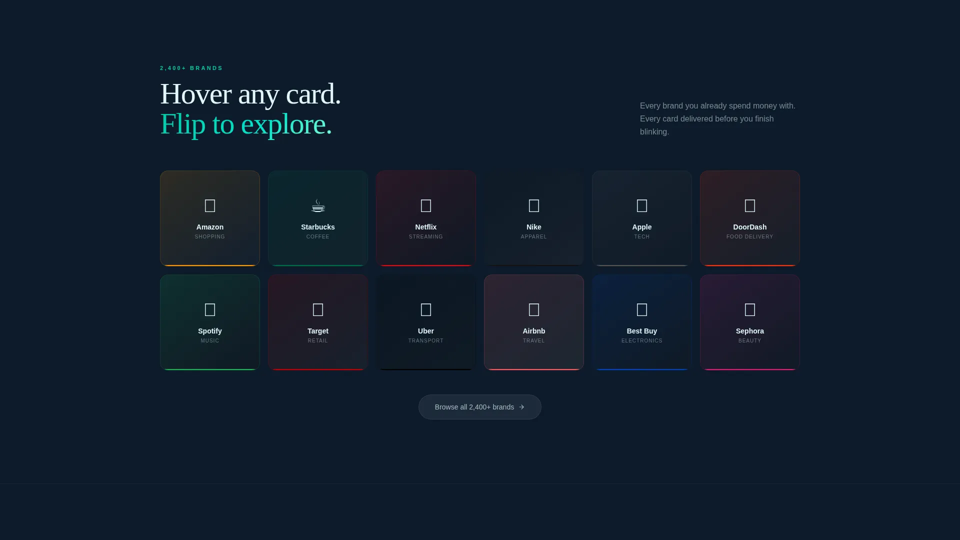 Gift Card Platform App Landing Page Template