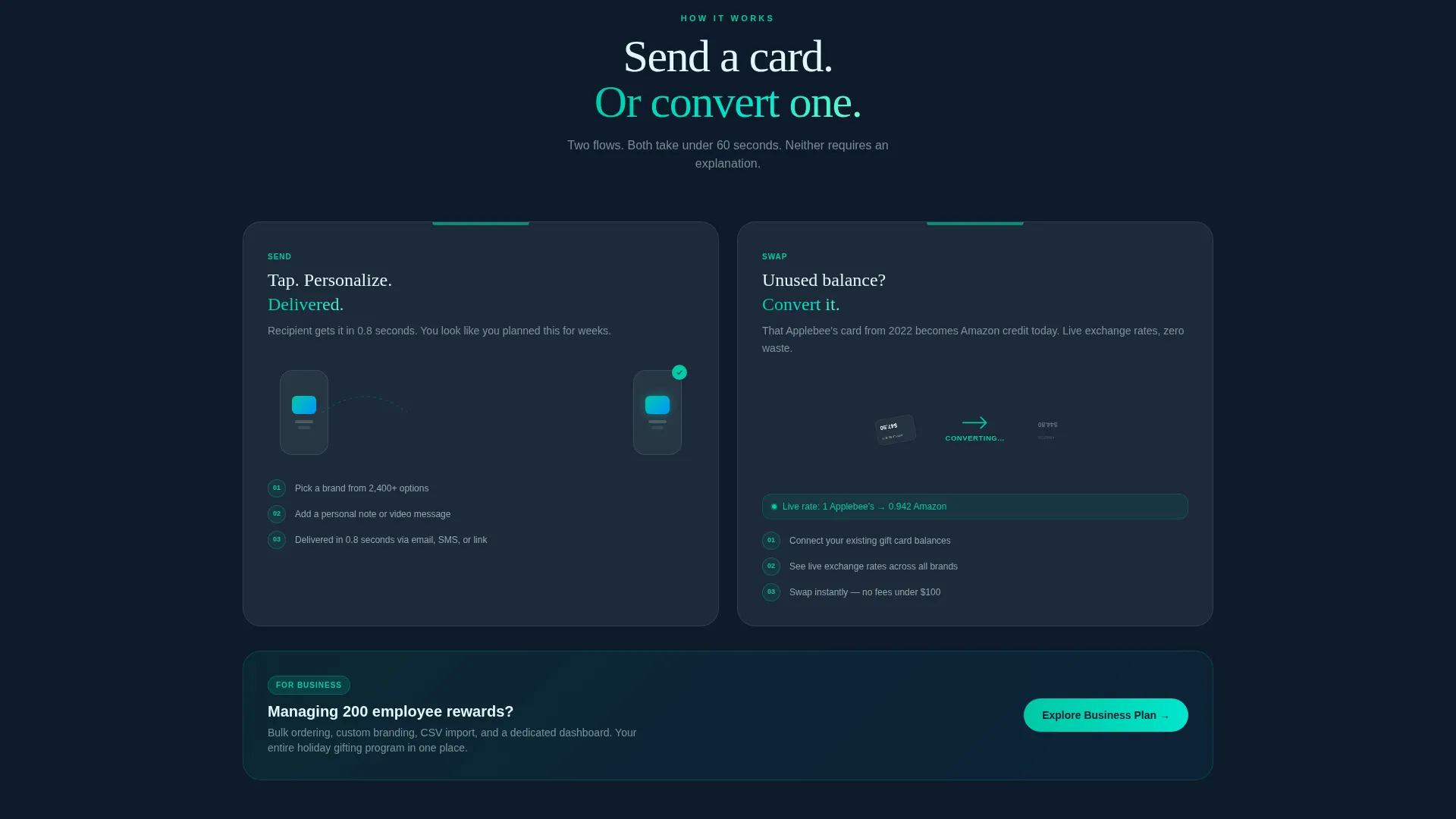 Gift Card Platform App Landing Page Template