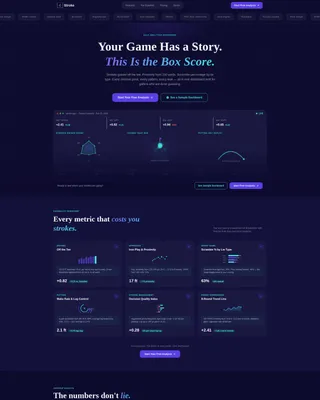 Golf Analytics Dashboard Landing Page Template