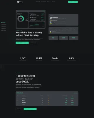 Golf CRM Landing Page Template for SaaS Teams