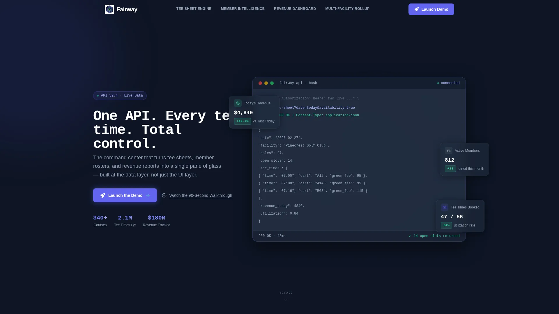 Golf Management Software Landing Page Template