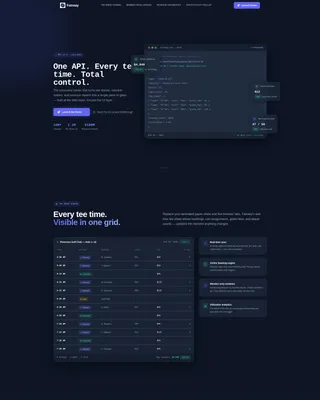 Golf Management Software Landing Page Template