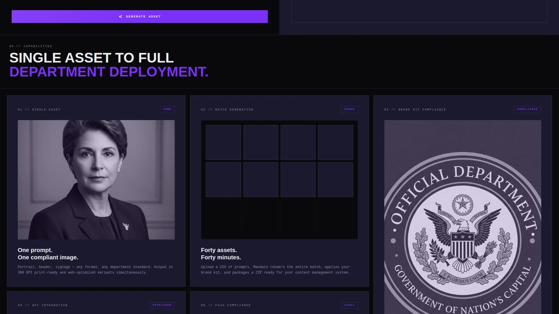 Government AI Image Generator Landing Page Template