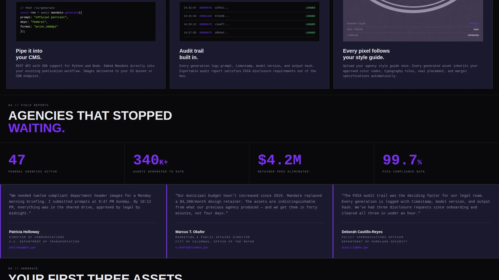 Government AI Image Generator Landing Page Template