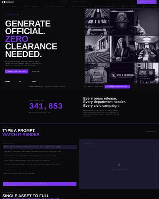 Government AI Image Generator Landing Page Template