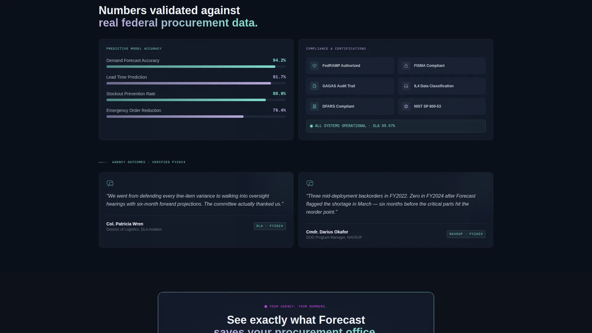 Government AI Inventory Forecasting Landing Page