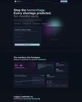 Government AI Inventory Forecasting Landing Page