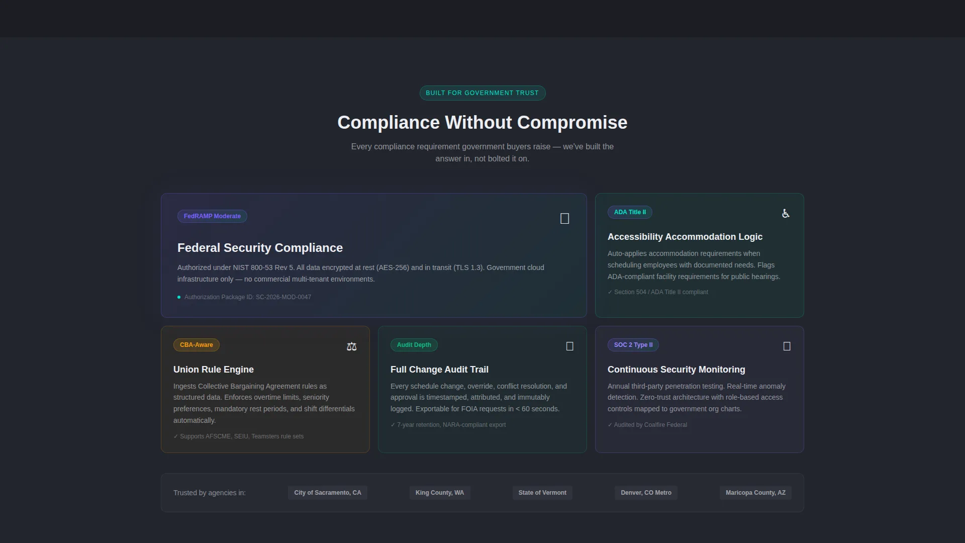 Government AI Scheduling Assistant Landing Page