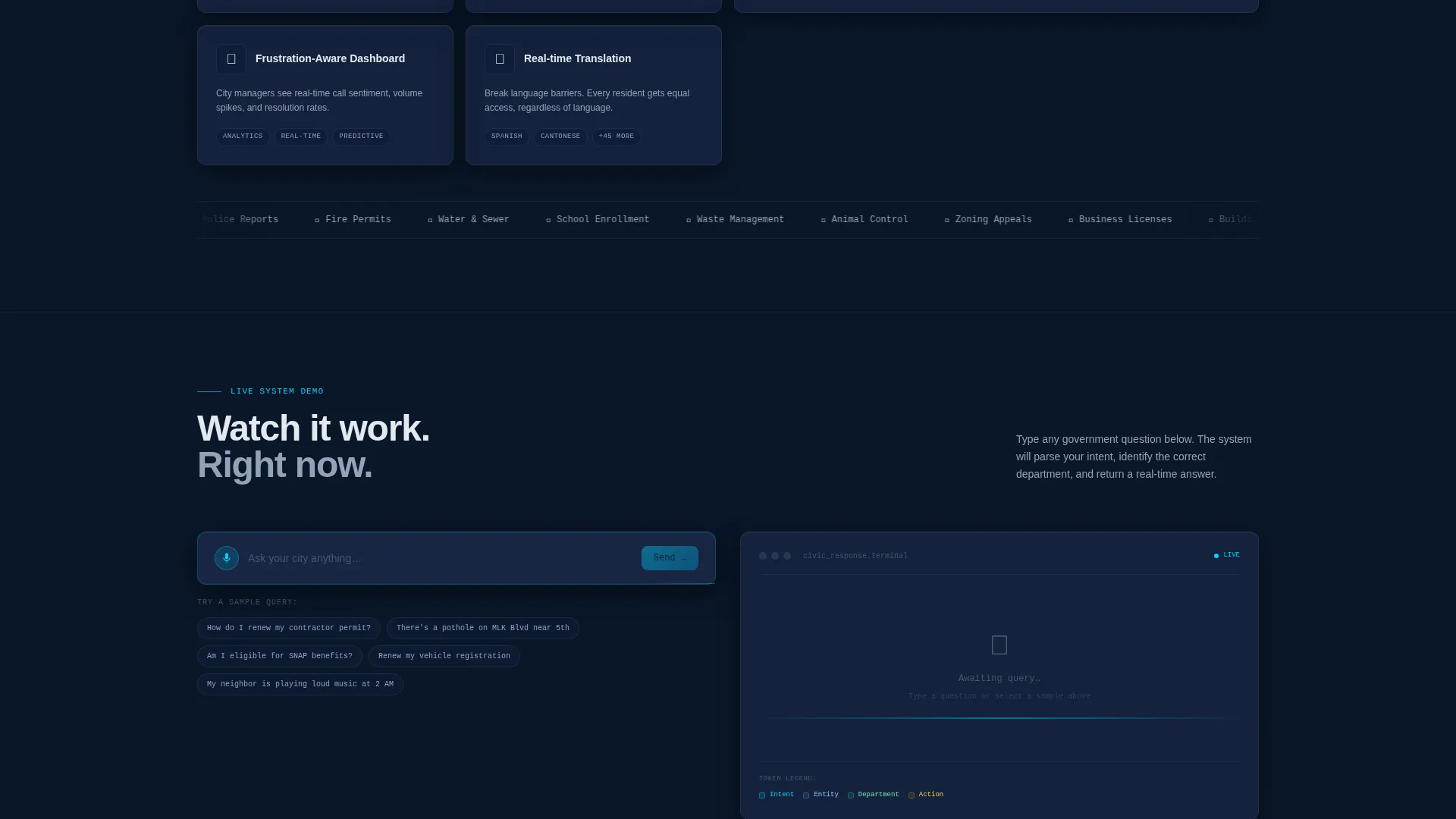 Government AI Voice Assistant Landing Page Template