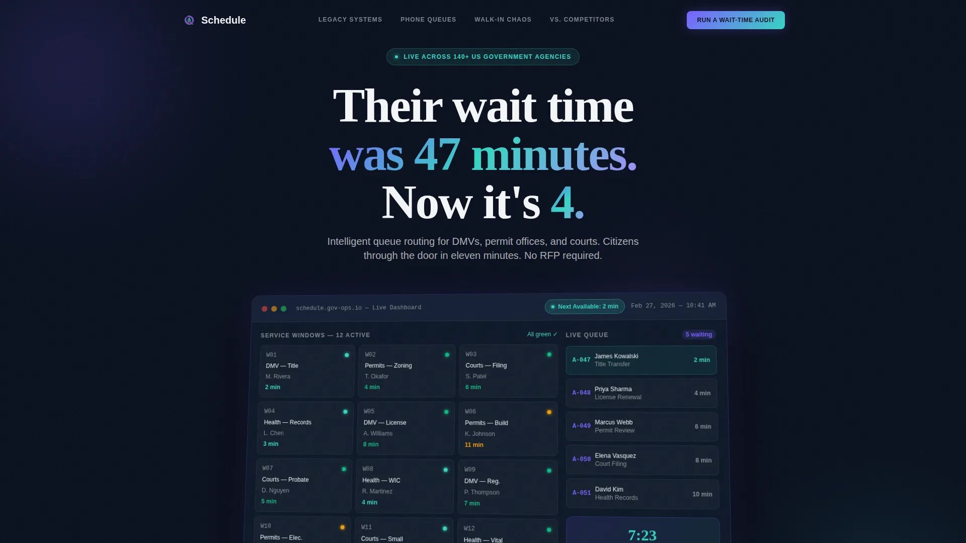Government Appointment Scheduling Landing Page