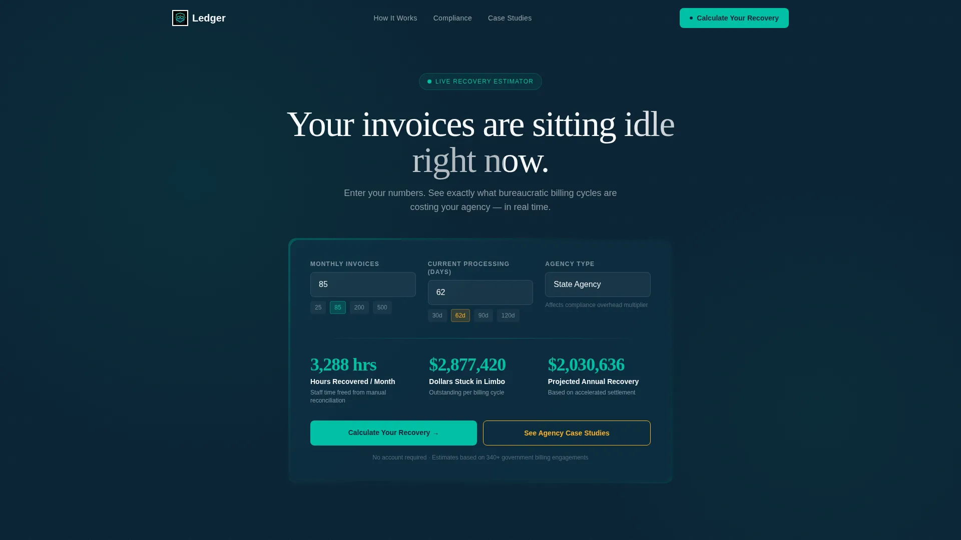 Government Billing & Invoicing Landing Page Template