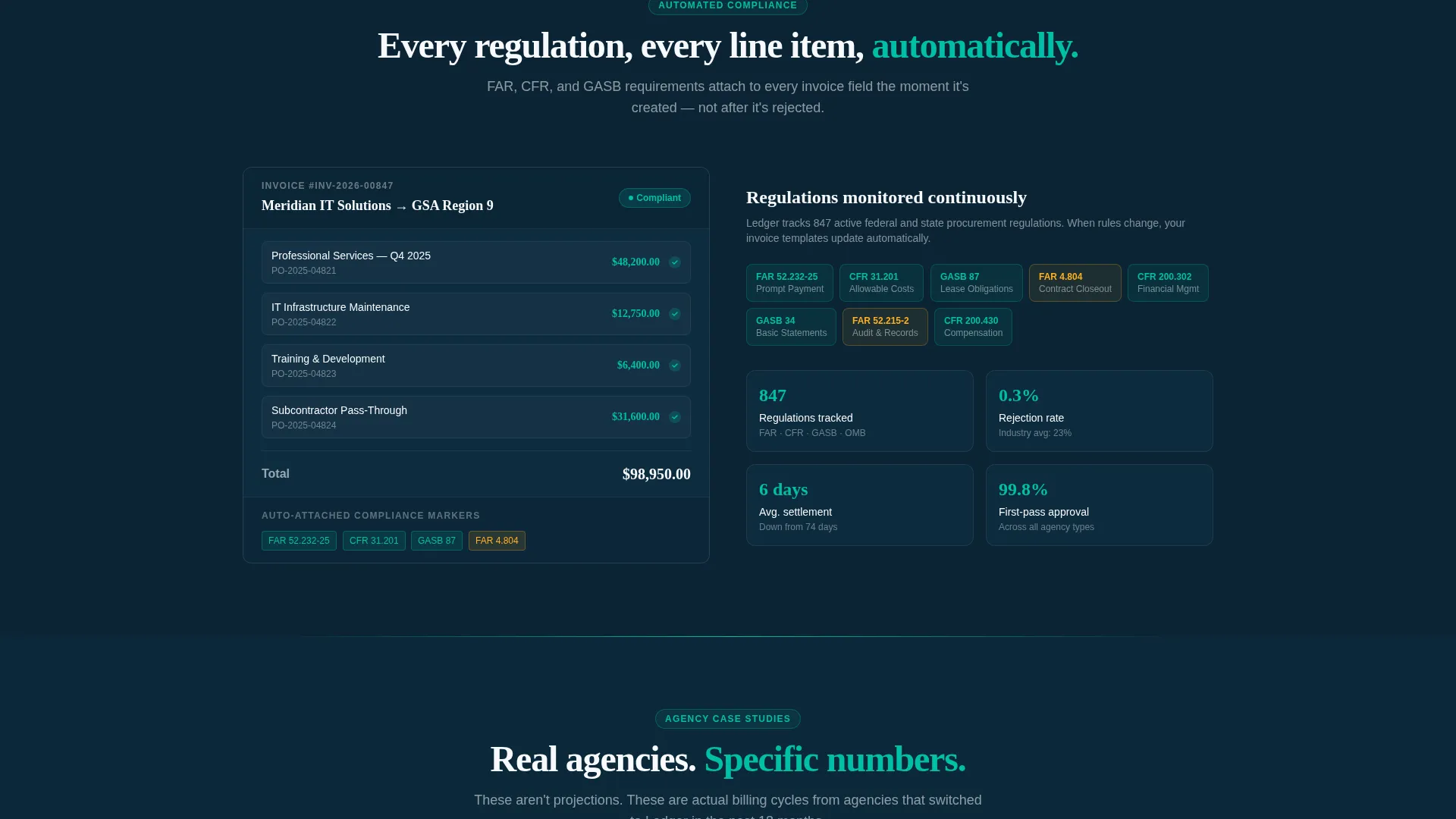 Government Billing & Invoicing Landing Page Template