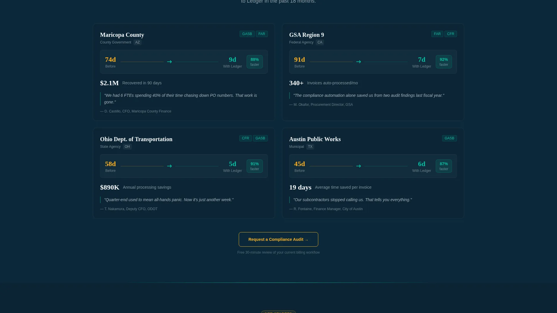 Government Billing & Invoicing Landing Page Template