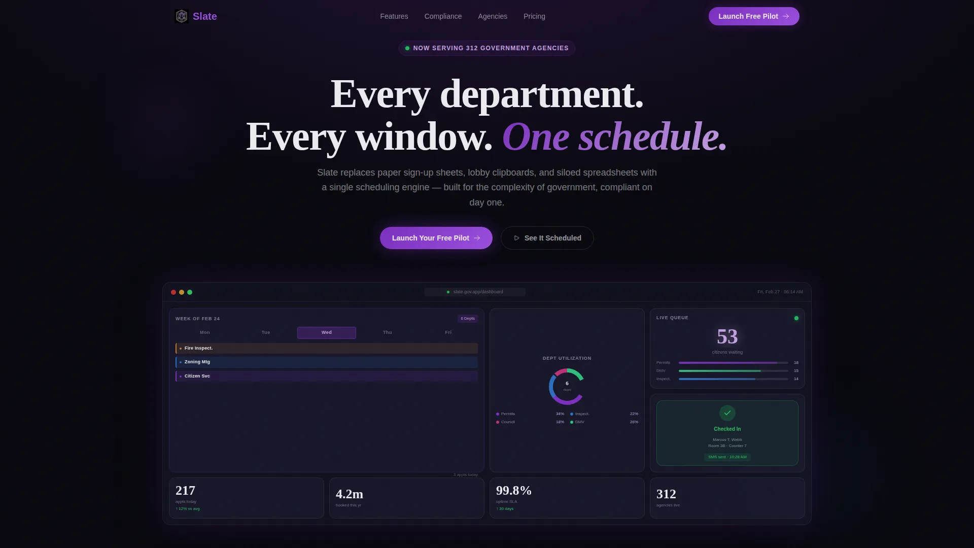 Government Booking & Scheduling Landing Page Template