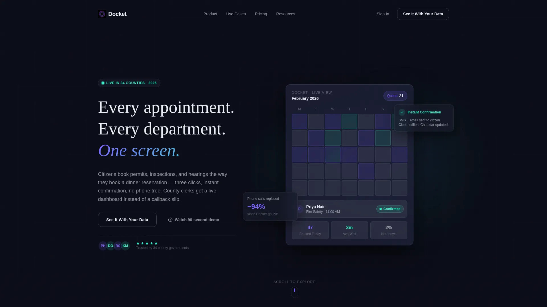 Government Booking Software Landing Page Template
