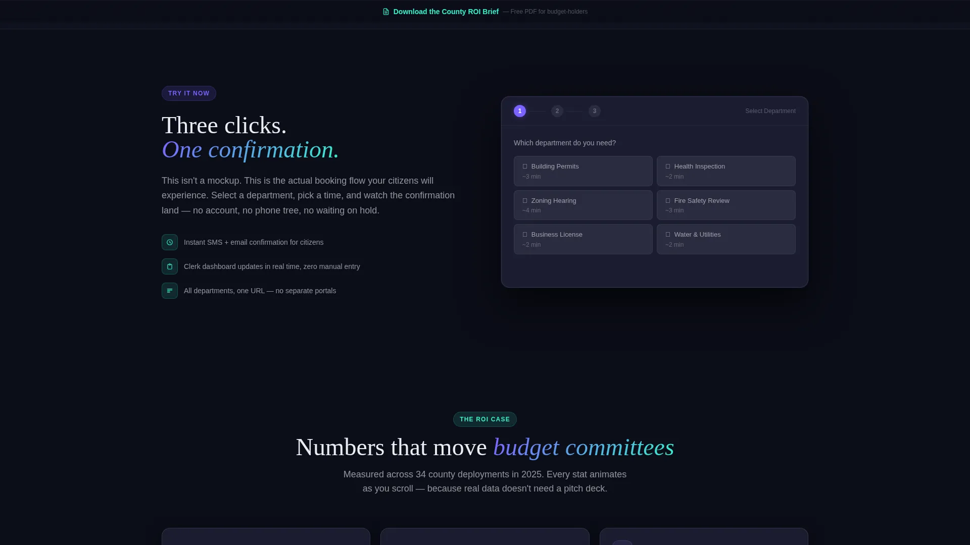 Government Booking Software Landing Page Template