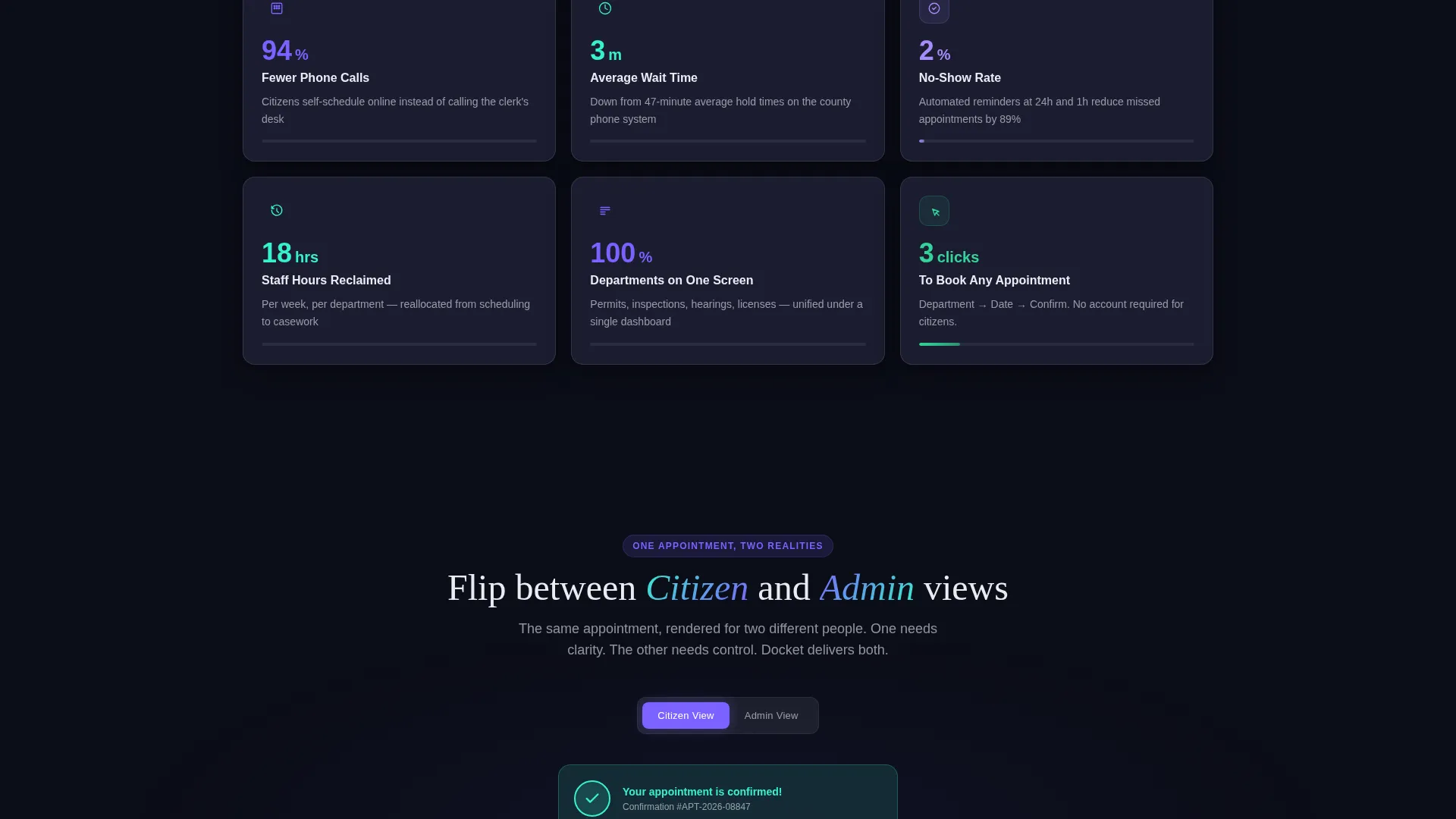 Government Booking Software Landing Page Template