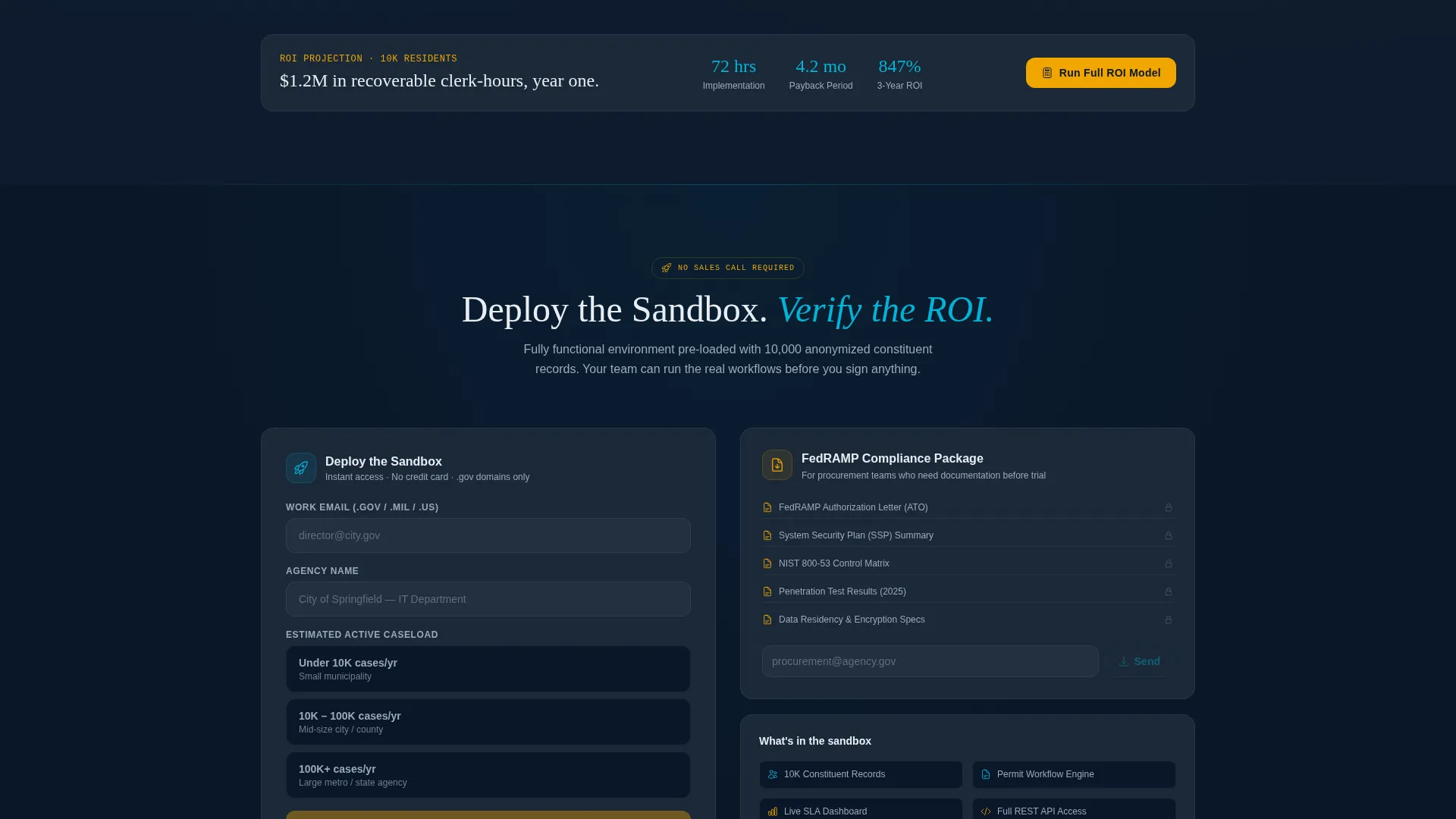 Government CRM Landing Page Template