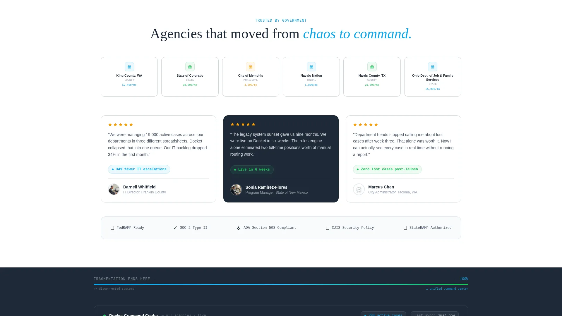 Government Case Management Landing Page Template