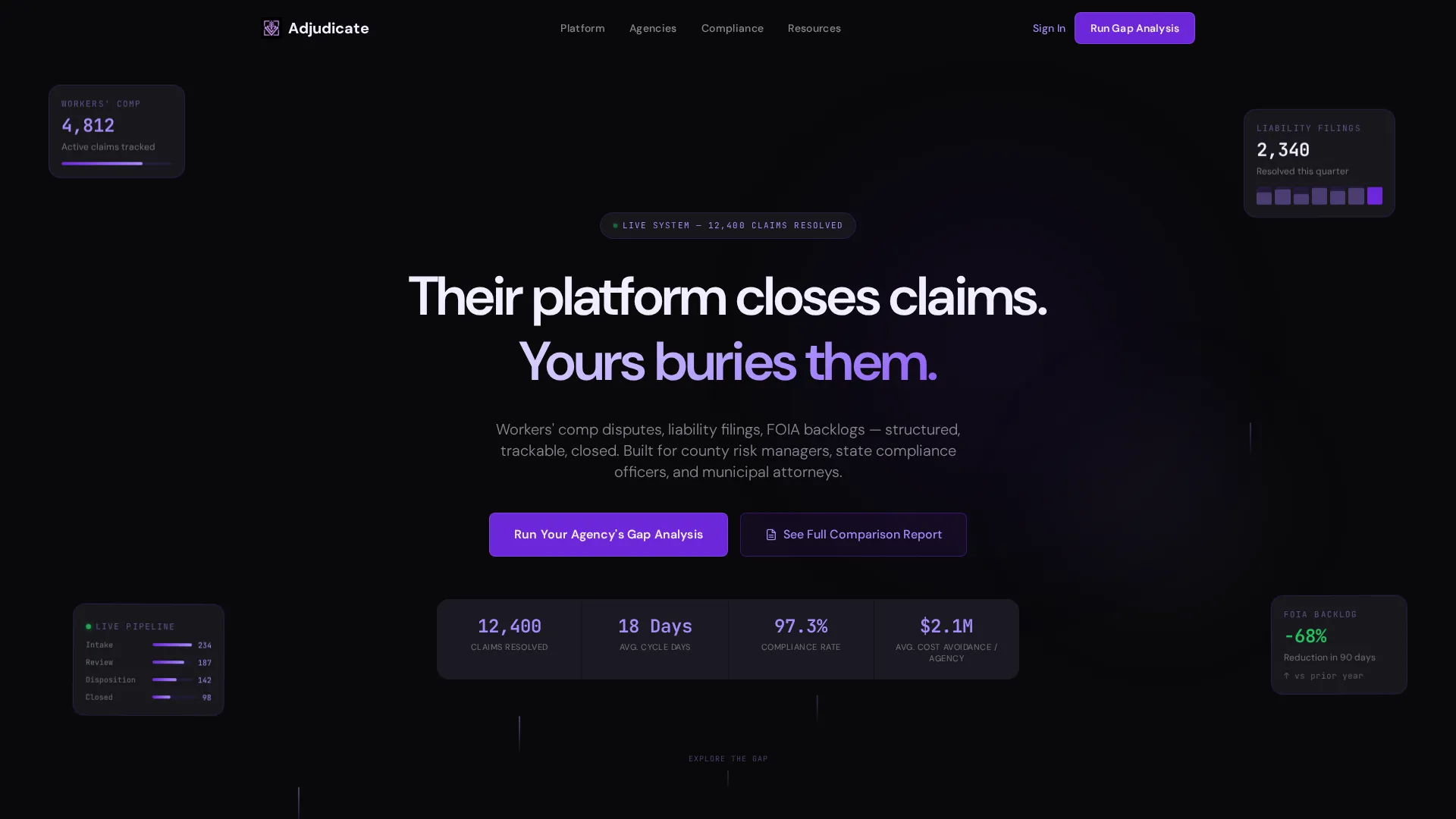 Instant Claims Hub Landing Page Template