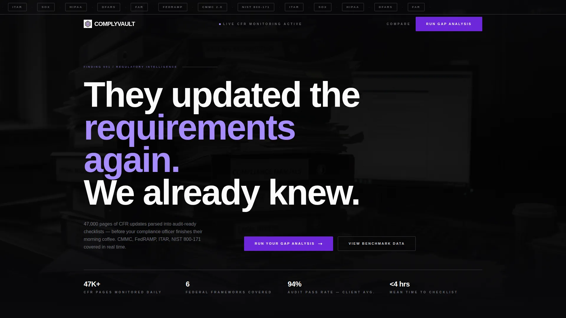 Smart Compliance Ops Landing Page Template