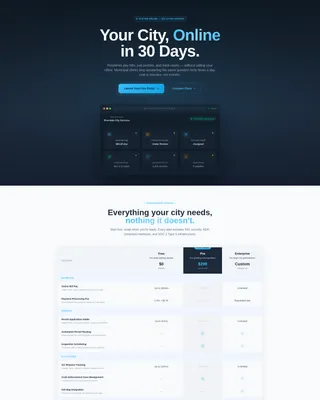 Government Customer Portal Comparison Landing Page