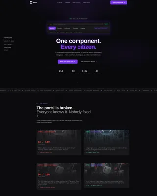 Government Digital Menu Landing Page Template