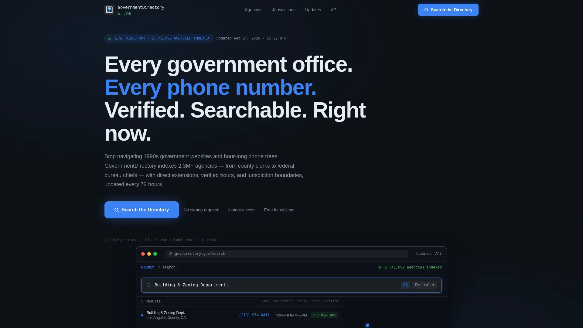 Directory Landing Page Template - Data Command