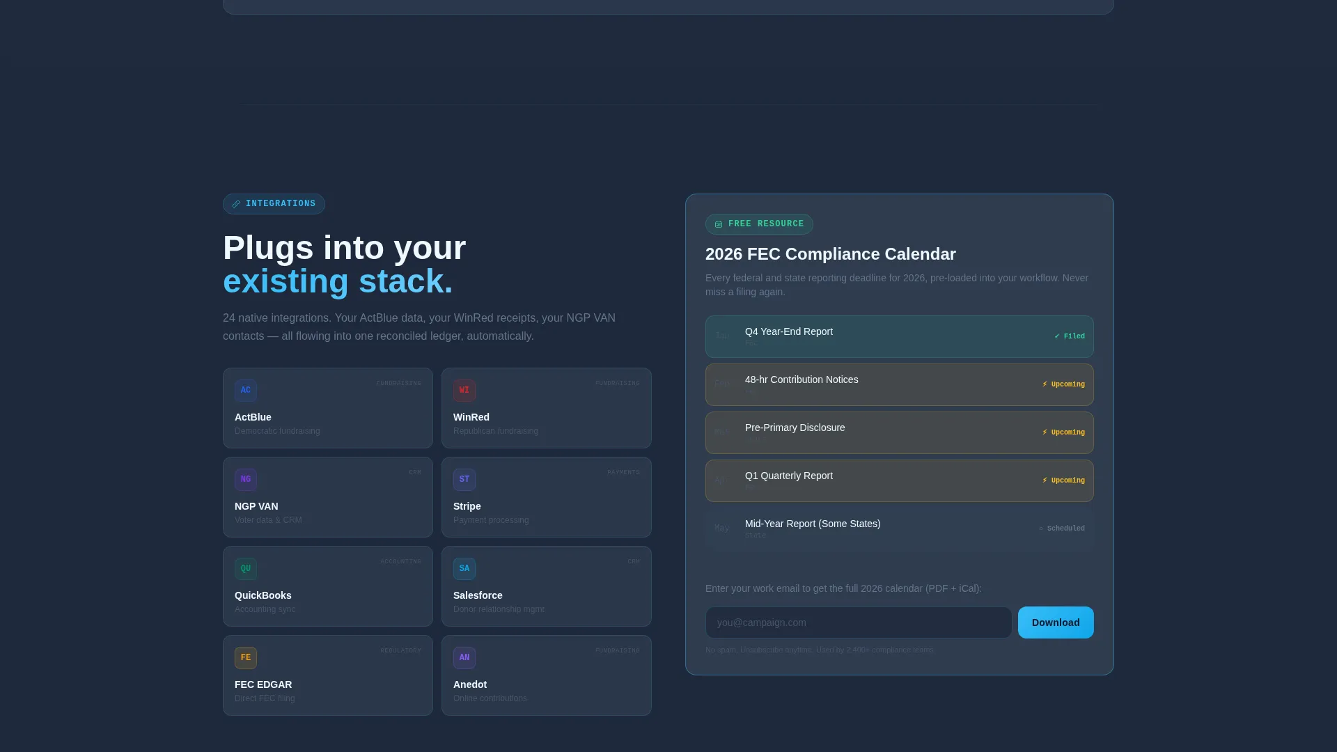 Government Donor Management Landing Page Template