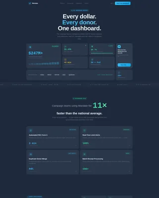 Government Donor Management Landing Page Template