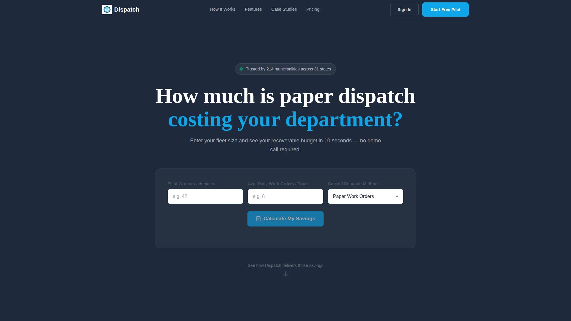 Government Field Service Management Landing Page