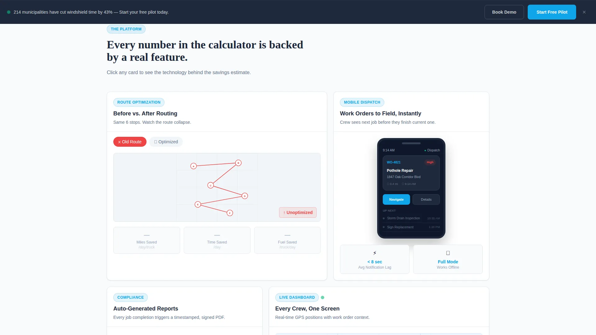 Government Field Service Management Landing Page